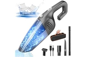 ‎FRESION Fresion 8000Pa Handstaubsauger Akku Beutellos Testsieger Tragbarer Handstaubsauger Akku, 2200mAh,120W,30min Nass/Trocken Handsauger Kabellos, Waschbarer Filter&Mehrere Zubehörteile, für Auto Zuhause