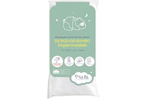 P'tit lit Protector colchón cuna de bambú, 60x120 cm| Protector Colchón Bebé Impermeable, Viscosa Suave y Sedosa, Sin tratamiento químico, Transpirable y Silencioso, Oeko Tex