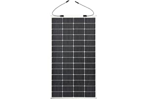 enjoy solar® Panneau Solaire Semi-flexible Monocristallin 200W 24V ETFE, Cellules Solaires 182 * 182mm avec 10 Busbars - Idéal pour Camping-car, Installation de Balcon, Abri de Jardin, Bateau
