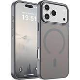 iPhone 17 Pro / 18 Pro i&ccedil;in Magsafe Kılıf (Manyetik) İnce Yarı Saydam Mat Darbeye Dayanıklı Parmak İzi &Ouml;nleyici Telefon Kılıf