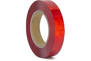 XFXIA Reflective Tape, 20M*2.5cm Reflector Tape Waterproof Outdoor, Self-Adhesive Safety Tape for Car Truck Motorcycle Boat Bike Trailer Camper Balance Baby Strollers Helmets on Night (Red, 2.5cm*20m)
