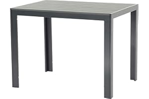 Gardissimo Aluminium Gartentisch Soul 100x70 anthrazit mit Nonwood Tischplatte, absolut wetterfest