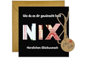 JOYEASE Geldgeschenk Verpackung mit Umschlägen als Grußkarte NIX - Nichts gewünscht für Geburtstag Reisen Urlaub Hochzeit - Individuelles Lustige Geschenke für Männer und Frauen