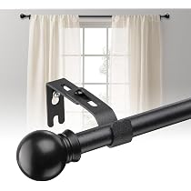 Tringle à Rideaux Noire Réglable 40-70cm - Barre Tension Métal 1,3cm Diamètre Pour Fenêtres Et Placards