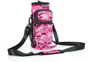 Nuovoware Bolsillo de Botella Agua Portátil Neopreno, 750ml/1000ml/1800ml Bolsillo con Correa Hombro Prueba Caída, Funda Impermeable Botella Agua Protectora para Viaje