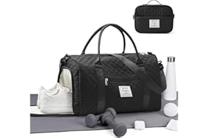 HYC00 Bolsa de Gimnasia Womens Mens con Compartimento de Zapatos y Pocket Wet,Bolsa Travel Duffel para avión,Sport Gym Tote Bags,Weekend Bolsa pernocte Llevar en Bolsa Hospital Holdalls