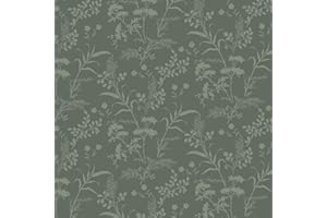 Fiula Carta da parati autoadesiva, 41 x 300 cm, motivo floreale, impermeabile, in vinile, per mobili, per camera da letto, soggiorno, parete, verde oliva