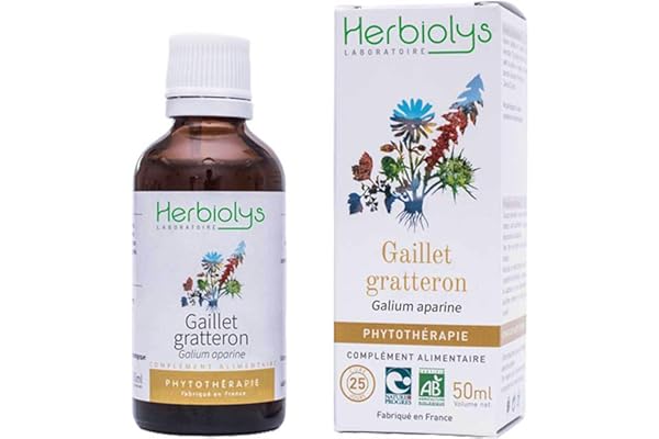 Herbiolys | Extrait De Plantes Fraîches Bio | Gaillet gratteron (Galium aparine) | Circulation & Détox | Phytothérapie Bio | 50 ml