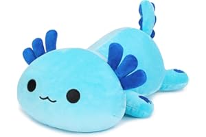 shownicer Animaux en Peluche Axolotl Oreiller en Peluche Kawaii Axolotl Peluche Géante, Jouet Animal Poupée Coussin Peluche Cadeau pour Enfants Filles 3+ Ans (Bleu, 50cm)