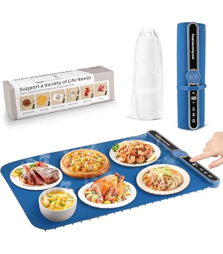 Chauffe-Plat Électrique - RELAX4LIFE - 2 En 1 - 450W - Plateau Chauffant Électrique - Température Réglable - 3 Plats à Réchaud - Maison