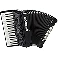 Hohner Bravo III 72 SilentKey accordion (beautiful chords with 34 piano keys, 4 standard bass choirs, 72 standard bass, including carry straps and gig bag) - black
