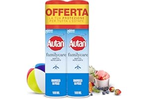 Autan Family Care Spray Antizanzare, Repellente Zanzare, Dermatologicamente Testato, Protezione Efficace Per Tutta la Famiglia fino a 4 Ore, 2 Confezioni da 100ml
