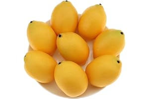 Gresorth 8pcs Artificiales Natural Simulacion Amarillo Limon Falso Fruta Casa Cocina Gabinete Decoracion Comida Modelo