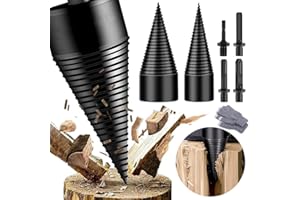 TOPRUNYI Punta Spaccalegna per Trapano, Punta Conica Spaccalegna 45mm+32mm,4PCS, Spaccalegna Trapano, Spaccalegna Elettrico, Ampia gamma di utilizzi spaccalegna, preciso e veloce