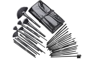 Cadrim Pinceaux Maquillage Cosmétique Professionnel 32pcs Pinceaux Maquillages Synthétiques Haut De Gamme pour fond De Teint Mélange Poudre pour Le Visage Blush Concealers Ombres à Paupières avec Sac