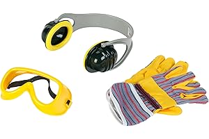 Theo Klein 8535 Bosch 3-teiliges Zubehör-Set | Arbeitshandschuhe, Arbeitsbrille und Ohrenschützer im Bosch-Design | Verpackungsmaße: 19,5 cm x 7 cm x 33,5 cm | Spielzeug für Kinder ab 3 Jahren