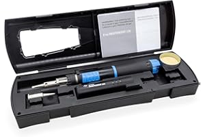 ERSA Independent 130 Basic zestaw lutownicy gazowej, 130 W, temperatura do 580 °C, w zestawie 2 groty lutownicze, pudełko transportowe, uchwyt do odkładania i gąbka do czyszczenia, mobilna moc