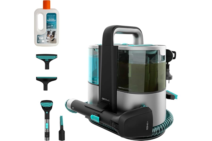 Cecotec Limpiador Aspirador de Tapicerías y Alfombras con Cable Conga 4000 Carpet&Spot Clean XL Neo. 600W, 14kPa, 2 Depó