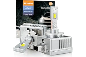 D-Lumina Lampadina D3S LED D3R D3C, 90W 18000LM 6500K, kit di Conversione Luci di Ricambio per Fari Anabbaglianti, Plug and Play a Original HID Ballat, Confezione da 2