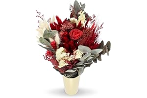 BEKABA Bouquet de Flores Secas y Naturales en Tonalidades Variadas, Regalo Ideal Hecho a Mano, 50x35 (Mixto)