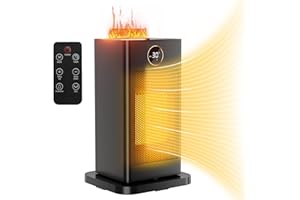 LIFERUN Radiateur Soufflant Céramique avec Humidificateur d'air, 1500W Chauffage Soufflant Electrique, Oscillant 90°, ECO, Minuterie 1-12H, Thermostat Réglable, silencieux, lumière, Chambre, Bureau