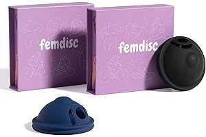 ‎FEMDISC femdisc Menstruationsscheibe mit Lasche | wiederverwendbar | 12 Stunden Schutz | händefreies Entleeren | aus medizinischem Silikon | für jede Periode (Regular & Small, Schwarz & Blau)