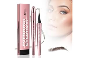 ‎JOHNBOLIN 2025 Neu 3D Microblading Augenbrauenstift mit 4 Gabelspitzen Applikator – Präzise, Natürliche Augenbrauen, Langanhaltend, Wasserfest, Für Perfekte Augenbrauen,Ideal für Tägliches Make-up (Dunkelbraun)