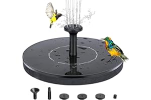 KIMUWOTE Solar Springbrunnen Verbesserter, 16cm Solar Teichpumpe mit 6 Effekte Solar Wasserpumpe Solar schwimmender Fontäne Pumpe für Gartenteich Oder Springbrunnen Vogel-Bad Fisch Behälter