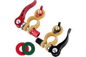 Zestaw 2 zacisków akumulatora JatilER 12 V, akumulator samochodowy 12 V, bezpieczny, szybkie zamykanie, mosiądz z podkładką antykorozyjną do samochodu, łodzi, kampera 12/24/60 V