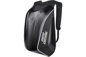 mjmoto 48L Moto Zaino Casco Borsa Impermeabile In Fibra di Carbonio Moto Zaino Guscio Rigido Riflettente Moto Valigia