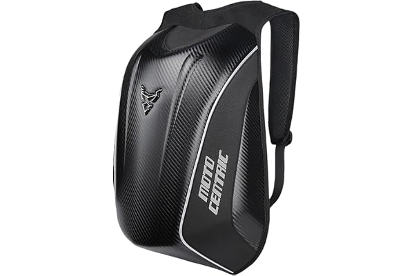 mjmoto Sac à dos de moto 48 L étanche en fibre de carbone avec coque rigide réfléchissante
