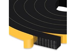 JITIFAZH Foam Seal Tape 12mm(W) x 10mm(T), High Density Adhesive Foam Weather Strip Seal for Window and Door, 2 Rolls Total 4M, Black