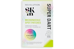 REVOLUTION SKINCARE LONDON Revolution SKin, super dart Microneedle Spot Patches, plastry na pryszcze z kwasem salicylowym i hialuronowym, wegańskie i wolne od okrucieństwa, 9 plastrów