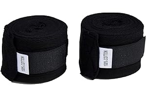PROTECTWEAR THE SAFETY KICK Bandage de Boxe avec Passe-Pouce (4 mètres Bandes de Protection de Main, Demi élastique avec Velcro)