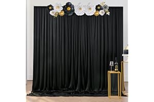 HTPER Sfondo Fotografico 3x3m Sfondo Nero in Poliestere Fotografico in Tessuto Pieghevole Senza Rughe e Lavabile per Studio Fotografia