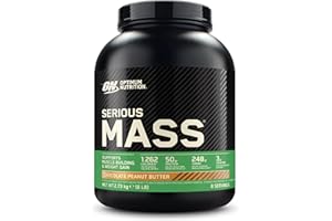 Optimum Nutrition Serious Mass Gainer Proteico, Gusto Cioccolato e Burro d'Arachidi, 2.73kg, 8 Porzioni