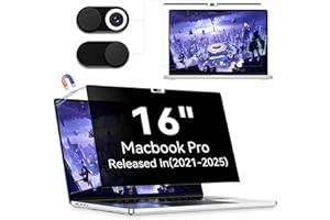 Protescreen Magnétique Filtre Confidentialité pour Macbook Pro 16 Pouces (2021-2025,M1/M2/M3/M4),Protection Ecran Anti Lumière Bleu,Amovible Anti-Espion filtre ecran pour Mac Pro 16.2"