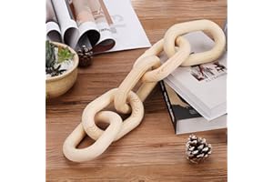 Décor de maillon de chaîne en bois,URMAGIC 55cm Chaîne en bois décorative, 5-Lien Décor de chaîne de pays, décoration de plateau à plusieurs niveaux, décor de chaîne en bois
