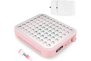 Madenia Rechargeable Nail Dust Collector: 56W Cordless Dust Collector Nail Salon with 2 Reusable Filters and 1 Brush, Powerful Nail Dust Extractor Fan for Acrylic Gel Nails, Pink