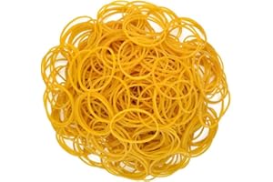 Rbenxia 1000pcs Rubber Bands, Yellow Bank Paper Bills Money Dollars Elastic Stretchable Bands, Sturdy General Purpose Rubber Bands for Home Bank Office Industrial Crafts Use Rubberbands Rubber Ring