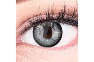 Lentilles couleur cosplay - manga, anime Black. Pour Halloween, fantaisie, Carnaval + étuis à lentilles de contact I 1 paire (2 pièces) I sans correction I 0,00 Dioptries MERALENS