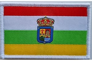 MateyCo Parche La Rioja con Velcro La Rioja, comunidad de La Rioja,Tejida oficial 8 cm x 5 cm para Mochila, Chaleco, Gorras. Parche para Ropa Militar y Motera (La Rioja)