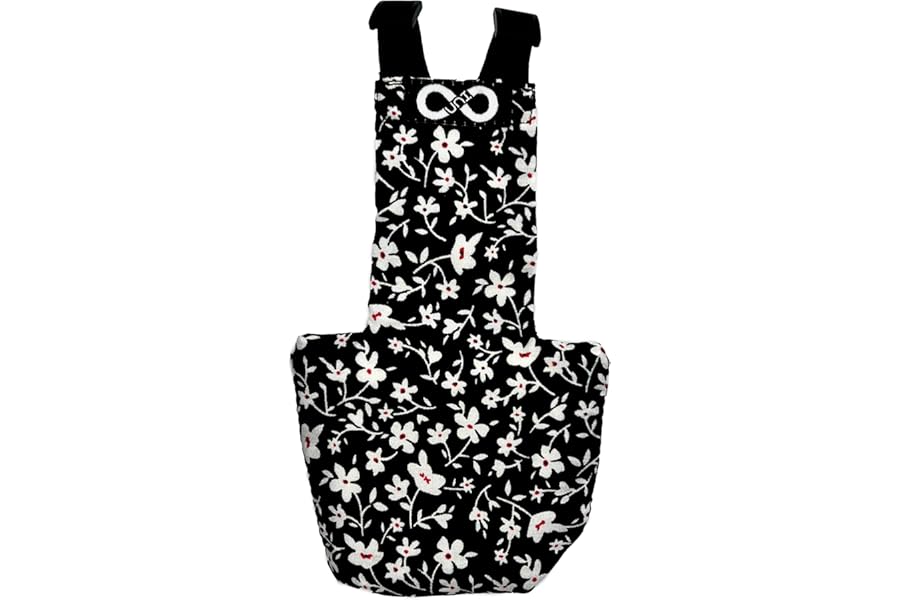 Chicken Nappy for Pet Chickens, Bantams, Hens, Rooster - Reusable, Adjustable, XS Small by Uni Infinity (Black Floral, Chicken Small, 1, Count)
