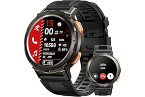 KOSPET Smartwatch Herren mit Telefonfunktion, 1,43" AMOLED Always-On Display Fitnessuhr, 60+Tage Super Langer Akku, KI Sprachassistent, 5ATM Wasserdicht 70 Sportmodi Robuste Sportuhr-24H Schlafmonitor