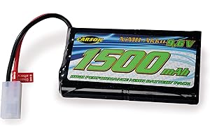 Carson 500608229 9,6V/1500mAh NiMH Race batteria TAM - ricaricabile, con connettore Tamiya, pacco batterie per auto RC, batteria di ricambio veicolo telecomandato, alta qualità, modellismo