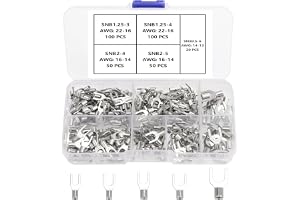 YIXISI 320 Stycken M3/M4/M5/M6 Oisolerade Trådklämmorsats, Gaffelklämmor Crimpkontakter, Gaffe Wire Crimp Kopparklämmor, Kopp