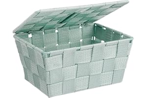 Wenko Cestino con coperchio Adria verde menta, Polipropilene, 19 x 10 x 14 cm, Verde menta