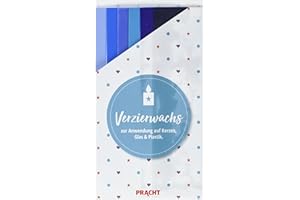 Pracht Creatives Hobby 7050-175 7050-177 Miscela Decorazioni, 6 Mezze, Circa 200 x 50 x 0,5 mm, Piastre di Cera per Modellare e Decorare Candele, Blue Tone