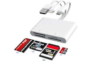 BAWANFA PLUS 4-in-3 Lettore Schede SD XD per iPhone/iPad/Fotocamera, Adattatore Memory Stick Pro duo SD per iPhone, Adattatore SD/Micro SD/XD/MS per iPhone, Adattatore Macchina Fotografica iPhone, SD Card Reader