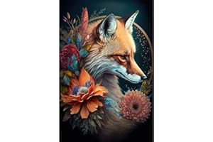 EOBROMD Diamond Painting Renard & Fleurs,Broderie Diamant Kit Complet, Peinture Diamant Adulte Enfant, Diamant Painting Animaux Artisanat Strass Point de Croix Painting pour Décoration Murale 30x40cm